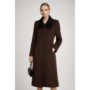 Vintage Jacobsons 100% Camel Hair Longline Overcoat Brown Women's Size US 6